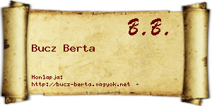 Bucz Berta névjegykártya